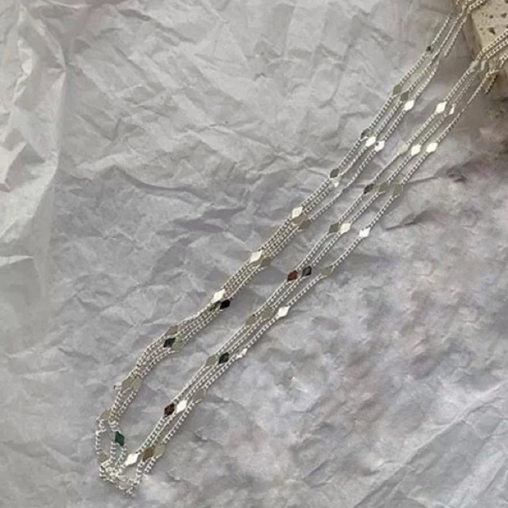 New Sterling Silver 925 Layered Choker adjustable Necklace